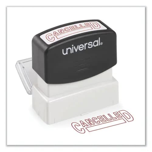 Universal® Message Stamp, CANCELLED, Pre-Inked One-Color, Red
