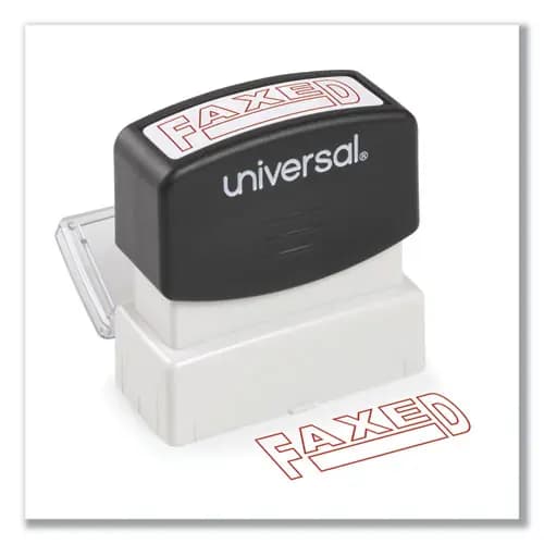 Universal® Message Stamp, FAXED, Pre-Inked One-Color, Red