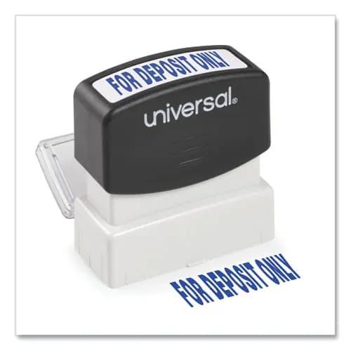 Universal® Message Stamp, for DEPOSIT ONLY, Pre-Inked One-Color, Blue