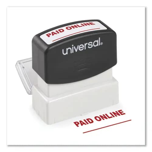 Universal® Message Stamp, PAID ONLINE, Pre-Inked One-Color, Red