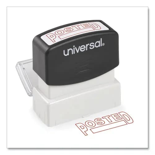 Universal® Message Stamp, POSTED, Pre-Inked One-Color, Red