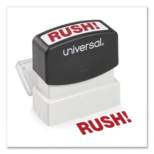 Universal® Message Stamp, RUSH, Pre-Inked One-Color, Red