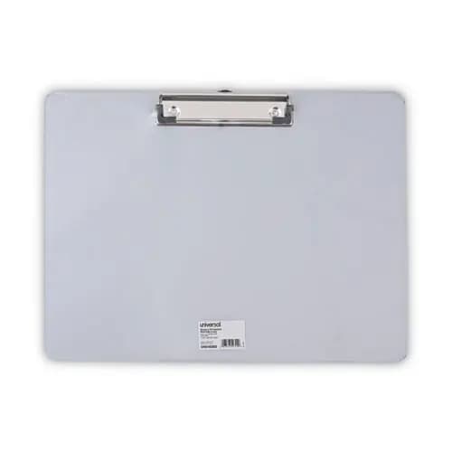 Universal® Plastic Brushed Aluminum Clipboard