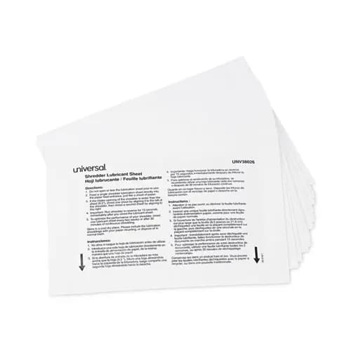 Universal® Shredder Lubricant Sheets, 24/Pack