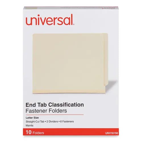 Universal® Six-Section Manila End Tab Classification Folders