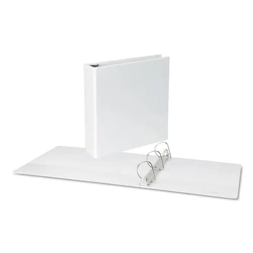 Universal® Slant D-Ring View Binder, 3 Rings, 2" Capacity, 11 x 8.5, White