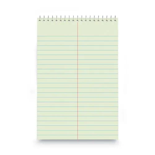 Universal® Steno Pads, Gregg Rule, Red Cover, 80 Green-Tint 6 x 9 Sheets