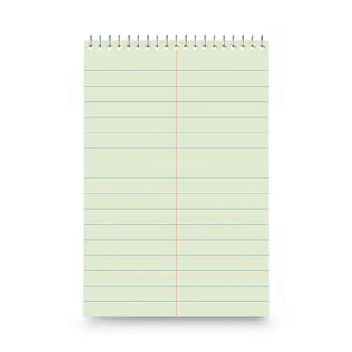 Universal® Steno Pads, Pitman Rule, Red Cover, 60 Green-Tint 6 x 9 Sheets