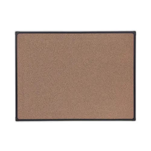 Universal® Tech Cork Board, 48" x 36", Brown Surface, Black Aluminum Frame