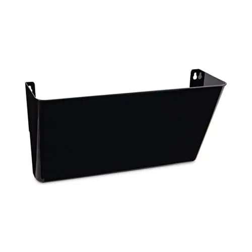 Universal® Wall File Pockets, Plastic, Letter Size, Black, 13" x 4.13" x 7"