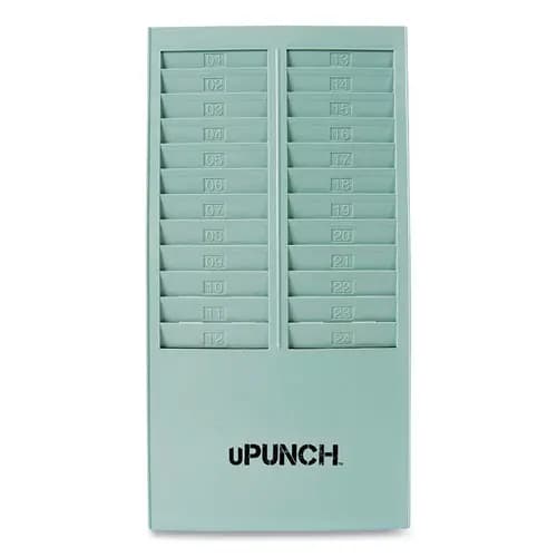 uPunch™ Time Card Rack, 24 Pockets, Gray