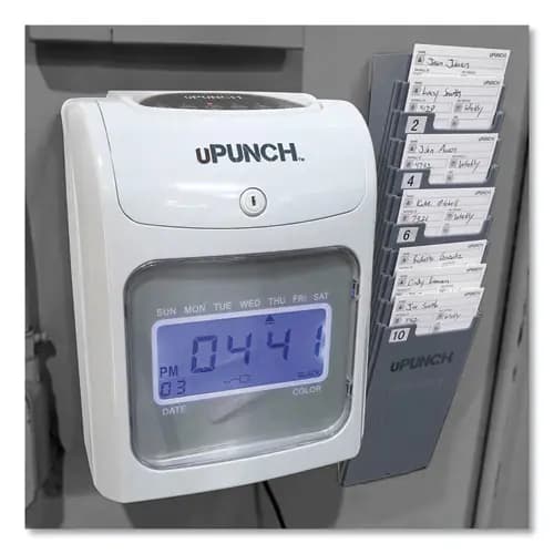 uPunch™ UB2000 Electronic Calculating Time Clock Bundle, LCD Display, Gray