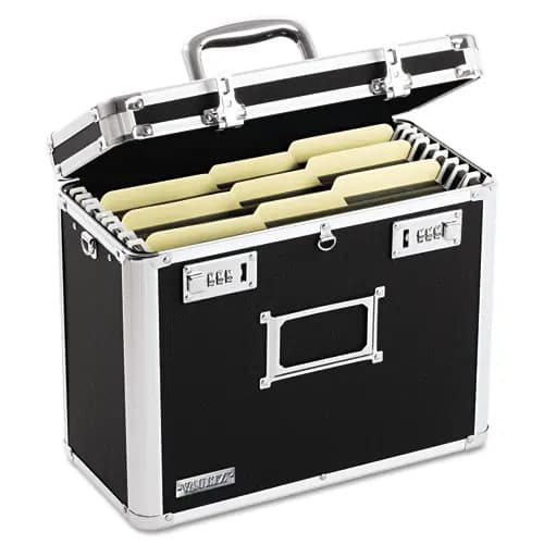 Vaultz® Locking File Chest, Letter Size, Black, 13.75" x 7.25" x 12.25"