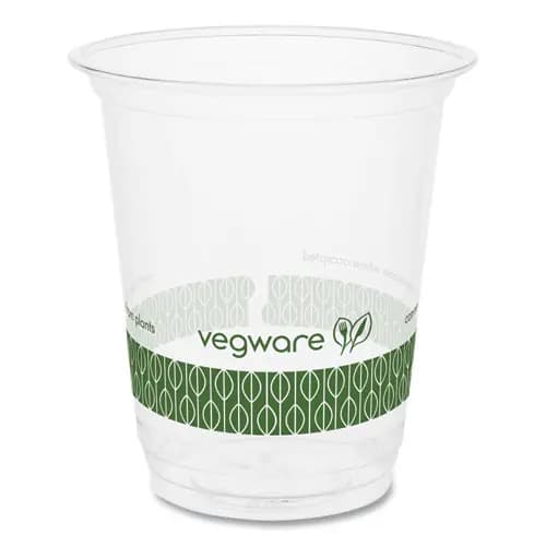 Vegware™ 76-Series Cold Cup, 7 oz, Plastic, Clear/Green, 1,000/Carton
