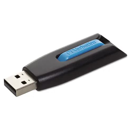 Verbatim® Store 'n' Go V3 USB 3.0 Drive, 16 GB, Black/Blue