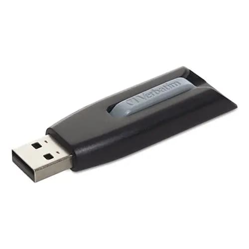 Verbatim® Store 'n' Go V3 USB 3.0 Drive, 32 GB, Black/Gray