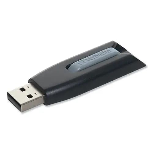 Verbatim® Store 'n' Go V3 USB 3.0 Drive, 8 GB, Black/Gray