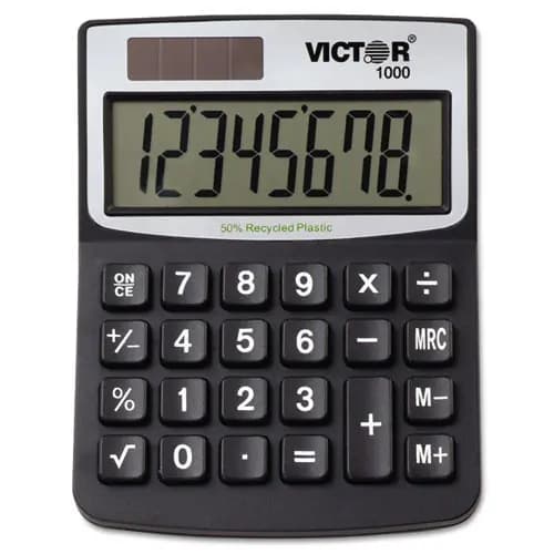 Victor® 1000 Minidesk Calculator, 8-Digit LCD