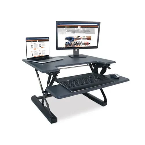 Victor® High Rise Height Adjustable Standing Desk with Keyboard Tray