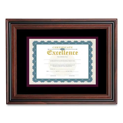 Victory Light Document Frame with Mat, 11 x 14, Rosewood/Black