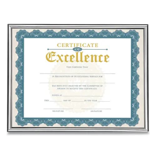 Victory Light U-Channel Document Frame, 8.5 x 11, Silver