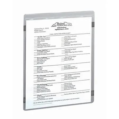 Vinyl Job/Shop Ticket Holder 8 1/2" x 11" Magnetic Clear Pack of 15