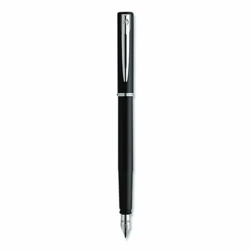 Waterman Allure Fountain Pen, Fine Point, Blue Ink, Black/Silver Barrel