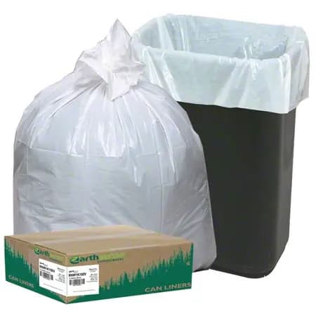 Webster Earthsense Commercial Liner - 24 x 33, 0.85 mil, White