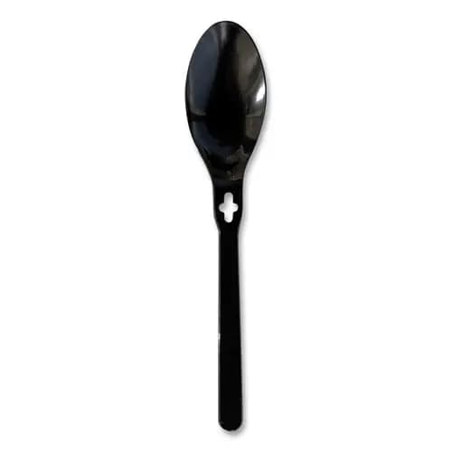 WeGo Spoon Polystyrene Disposable Spoons, Black, 1,000/Carton