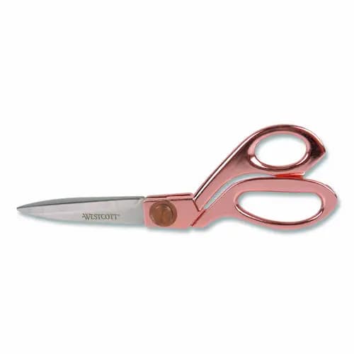 Westcott® Vintage Stainless Steel Scissors, 8" Offset, Rose Gold Handle