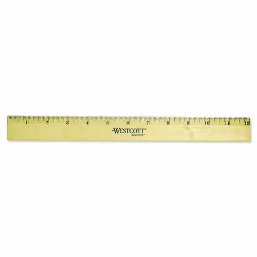 Westcott® Wood Ruler with Single Metal Edge, Standard, 12"