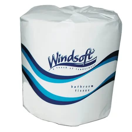 Windsoft 1-Ply Toilet Tissue, 4.5" x 3.75", 1000 Sheets, White, 96 Rolls/Case