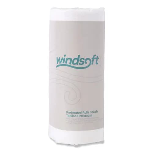 Windsoft® Kitchen Roll Towels, 2-Ply, White, 85 Sheets per Roll, 11" x 8.5"