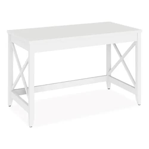 Workspace by Alera® Farmhouse Writing Desk, White, 47.24" W x 23.62" D x 29.53" H