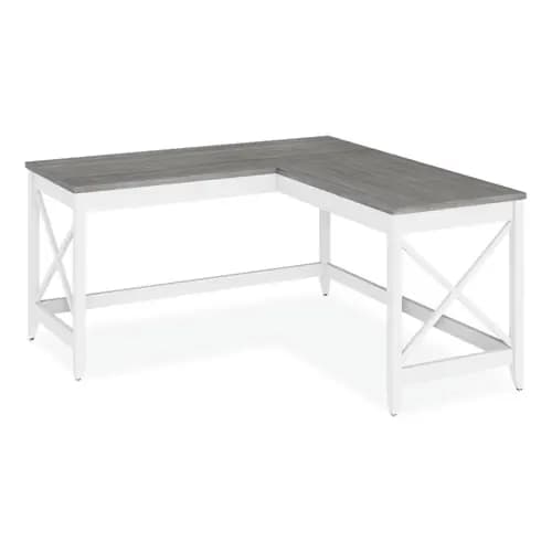 Workspace by Alera® L-Shaped Farmhouse Desk