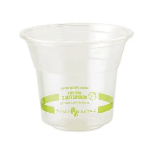World Centric® PLA Clear Cold Cups, 10 oz, Clear, 1,000/Carton