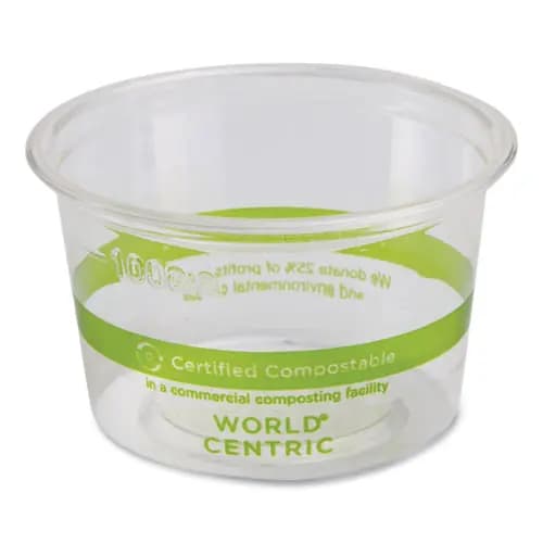 World Centric® PLA Clear Cold Cups, 4 oz, Plastic, Clear, 1,000/Carton