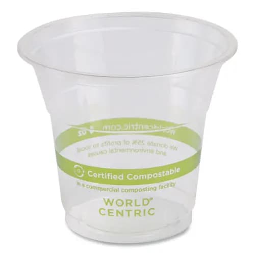 World Centric® PLA Clear Cold Cups, 5 oz, Plastic, Clear, 2,000/Carton