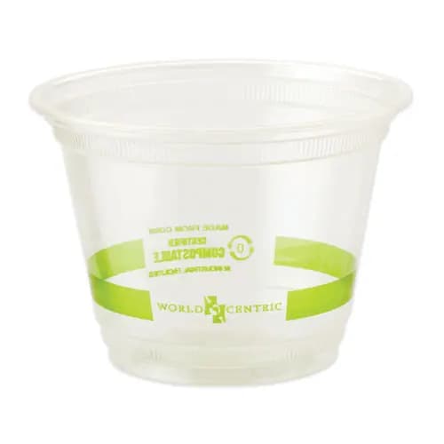 World Centric® PLA Clear Cold Cups, 9 oz, Plastic, Clear, 1,000/Carton