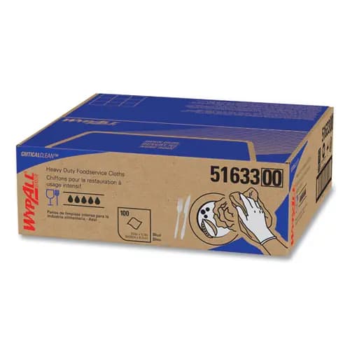 WypAll® Heavy-Duty Foodservice Cloths, Blue, 100/Carton