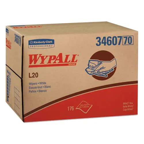 WypAll® L20 Towels, 12.5 x 16.8, Unscented, White, 176 Towels/Box