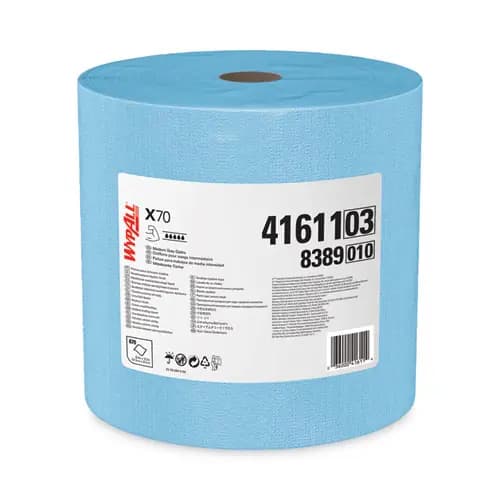 WypAll® X70 Cloths, Jumbo Roll, Blue, 870 Wipes/Roll, 12.4" x 12.2"