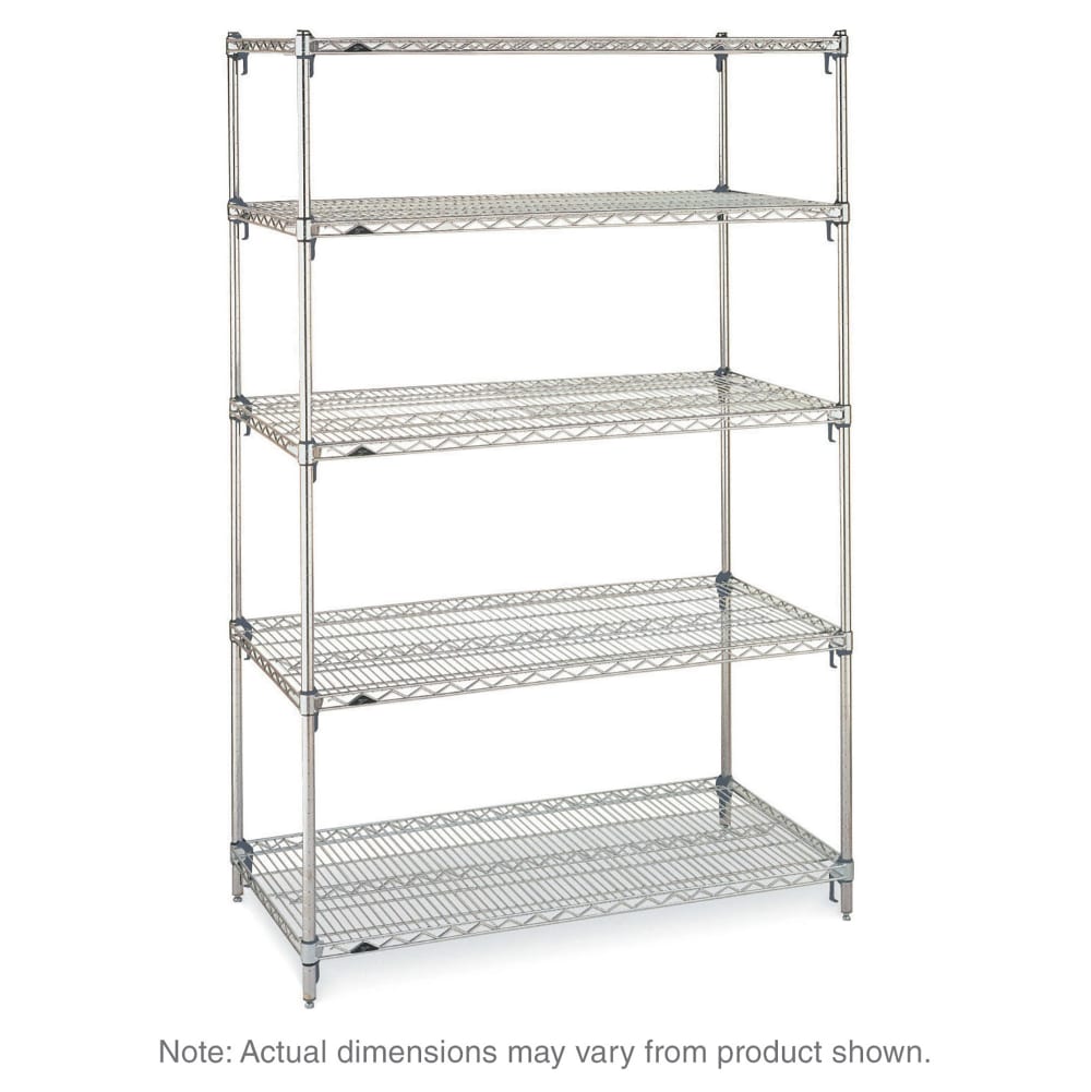 Metro 5A467C 60" NSF 5-Tier Chrome Wire Shelf Kit - Super Adjustable Super Erecta®, 21"W, 74"H