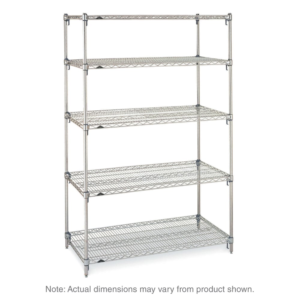 Metro 5A477C 72" NSF 5-Tier Chrome Wire Shelf Kit - Super Adjustable Super Erecta®, 21"W, 74"H