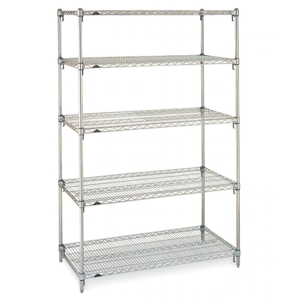 Metro 5A577C 72" NSF 5-Tier Chrome Wire Shelf Kit - Super Erecta®, 24"W, 74"H
