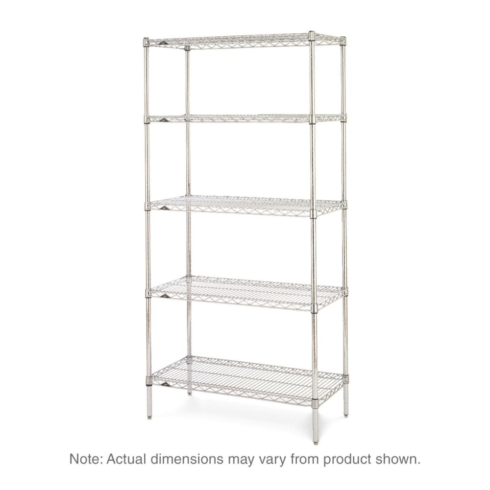 Metro 5N377C 72" NSF 5-Tier Chrome Wire Shelf Kit - Super Erecta®, 18"W, 74"H