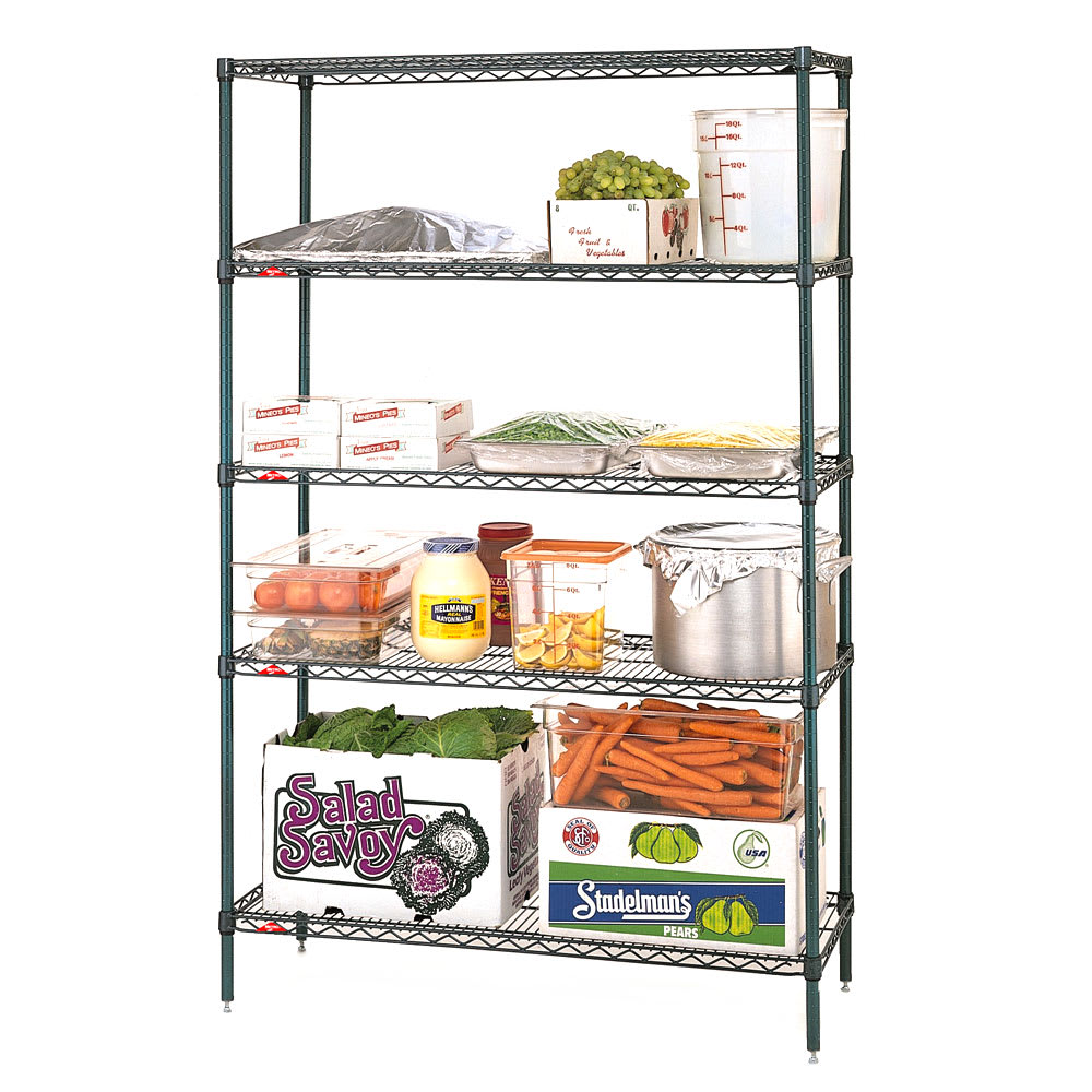 Metro 5N457K3 48" NSF 5-Tier Epoxy Coated Wire Shelf Kit - Super Erecta®, 21"W, 74"H