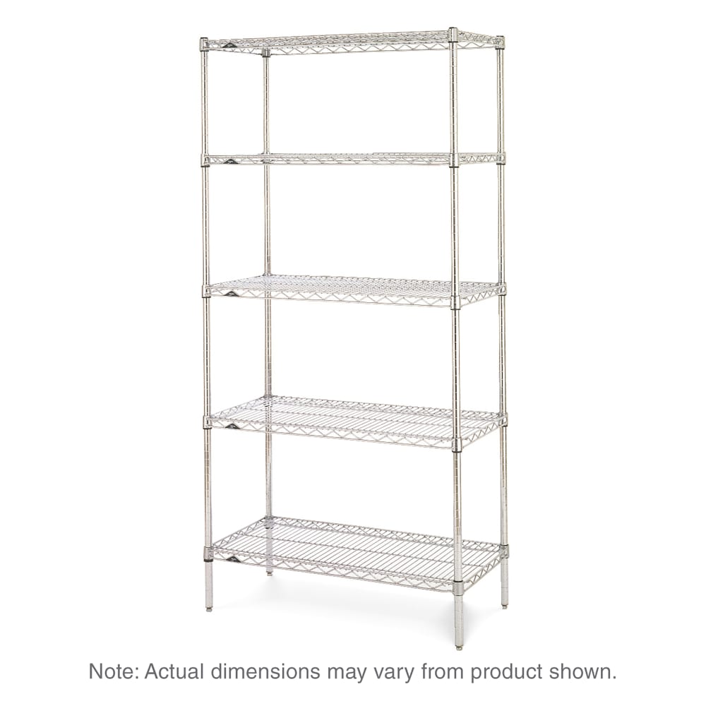 Metro 5N477BR 72" NSF 5-Tier Brite Zinc Wire Shelf Kit - Super Erecta®, 21"W, 74"H
