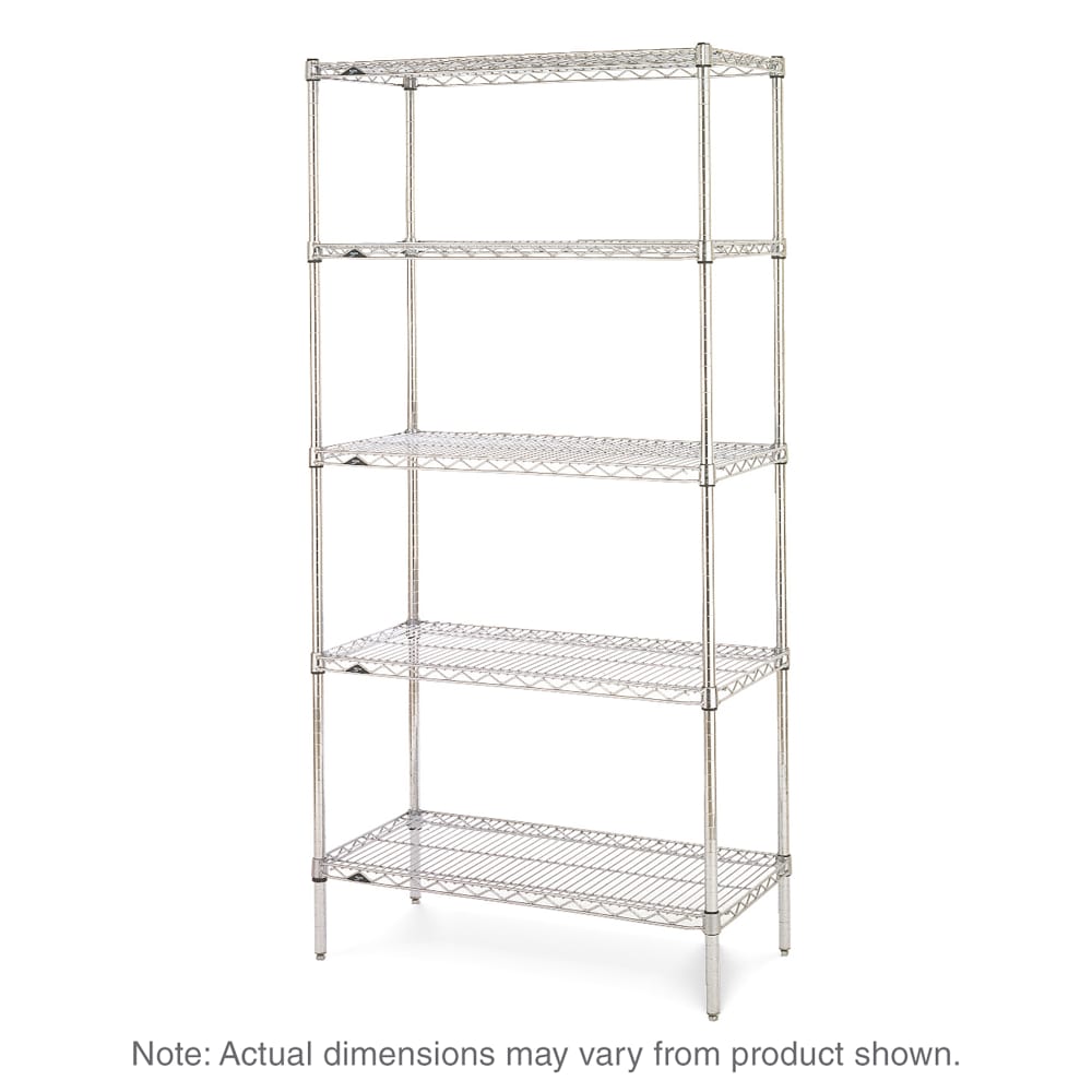 Metro 5N577C 72" NSF 5-Tier Chrome Wire Shelf Kit - Super Erecta®, 24"W, 74"H