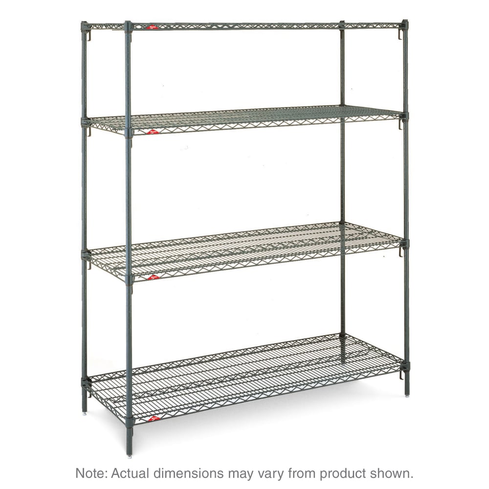 Metro A376K3 72" NSF 4-Tier Epoxy Coated Wire Shelf Kit - Super Adjustable Super Erecta®, 18"W, 63"H